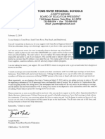 Toms River School Board President Joe Nardini's letter 