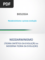 Neodarwinismo e Provas Evolucao