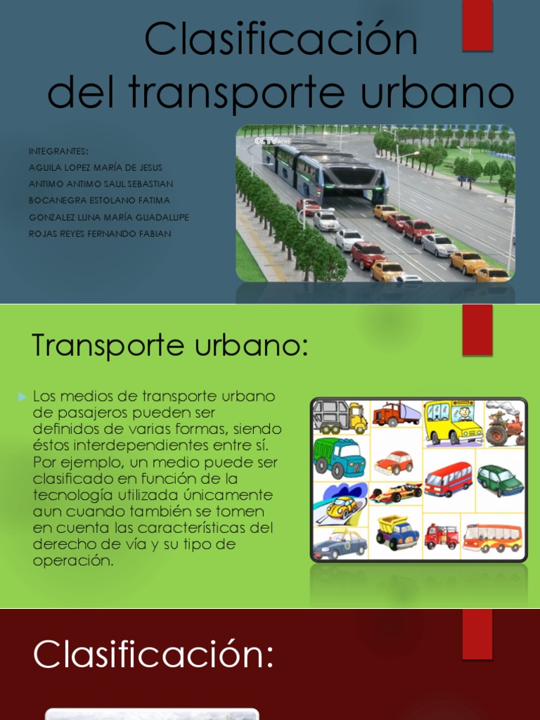 Clasificación del Transporte Urbano | PDF | Tránsito rápido | Tranvía