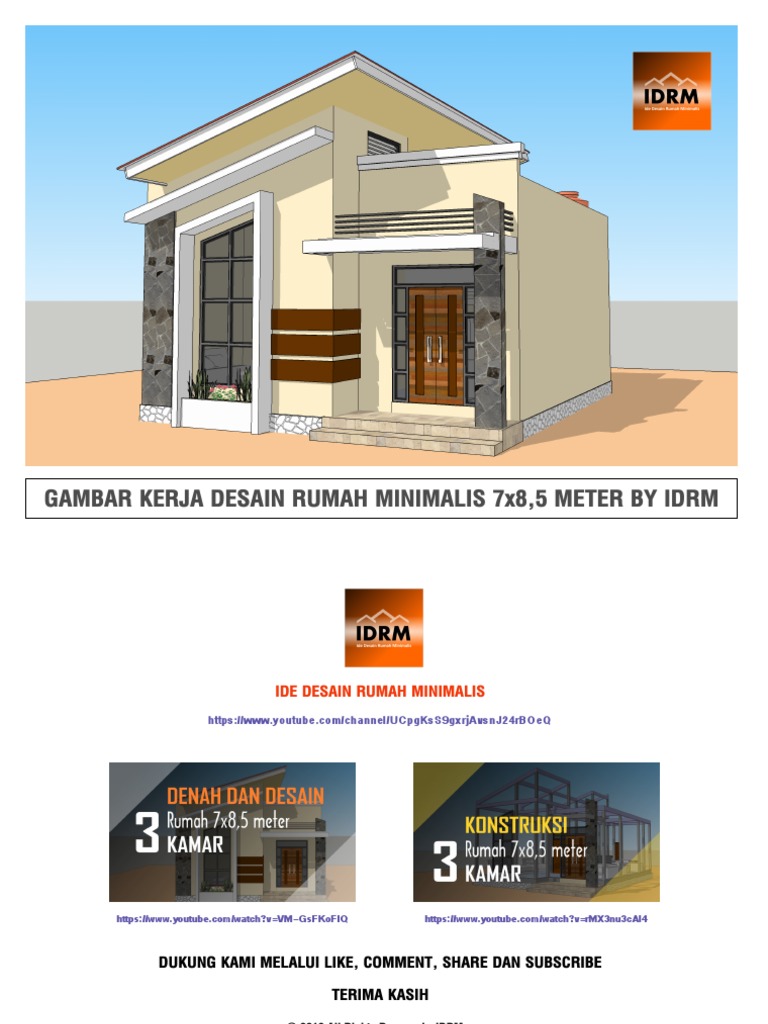 Gambar Kerja Desain Rumah Minimalis 7x8