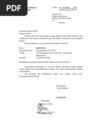 Contoh Surat Permohonan Bantuan Baznas Pdf