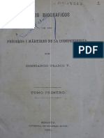 Rasgos Biográficos de Los Próceres I Mártires de La Independencia