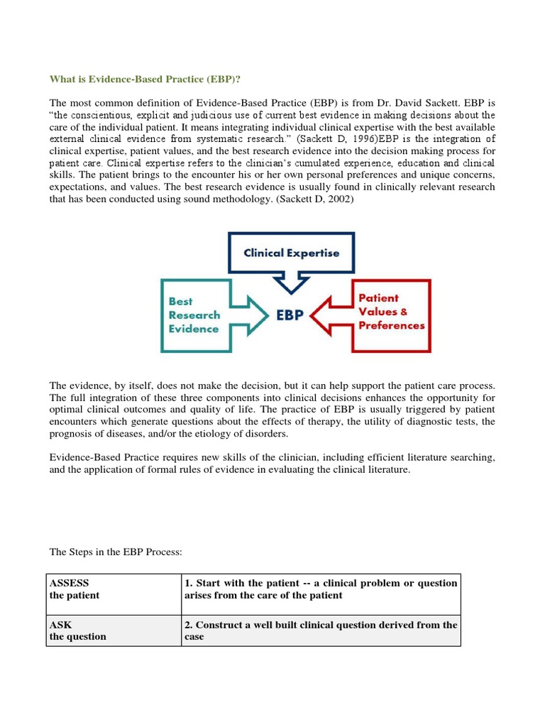 EBP | PDF | Evidence Based Medicine | Cohort Study