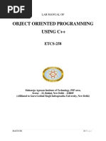 Object Oriented Programming Using C++: ETCS-258