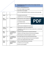 Root Morphology Chart