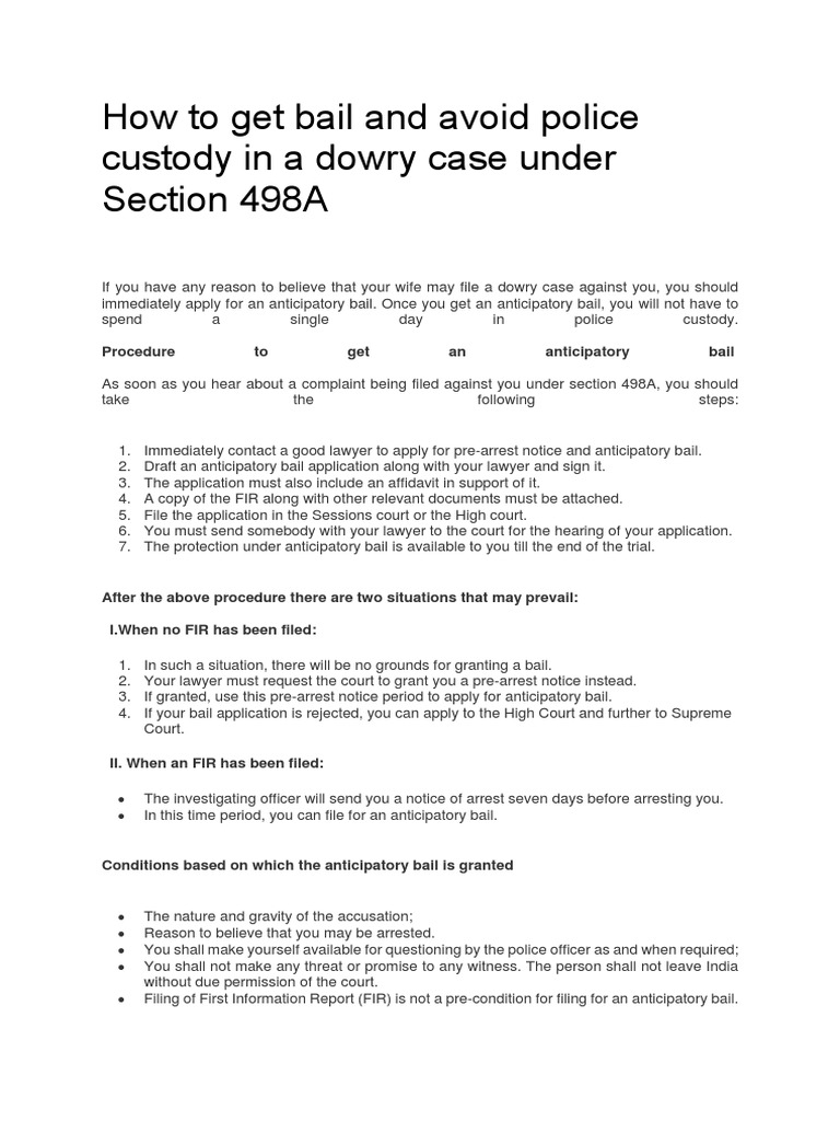 Can Police Make Arrest Against 498A Complaint? – ISPL