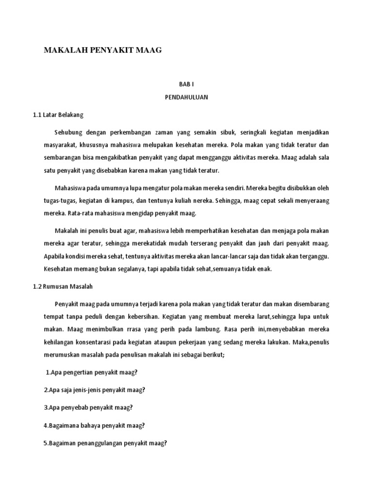 Makalah Penyakit Maag