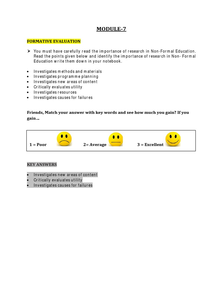 Module-7: Formative Evaluation | PDF