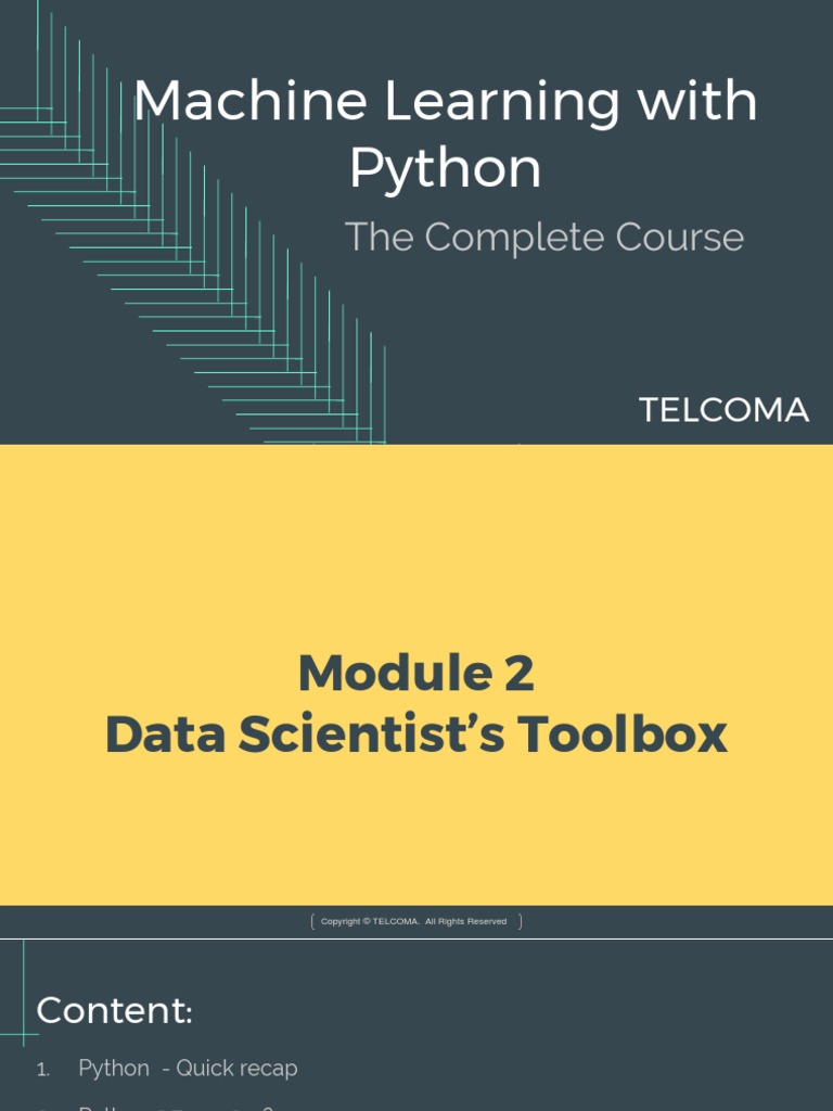 Machine Learning With Python: The Complete Course | PDF | Array Data ...