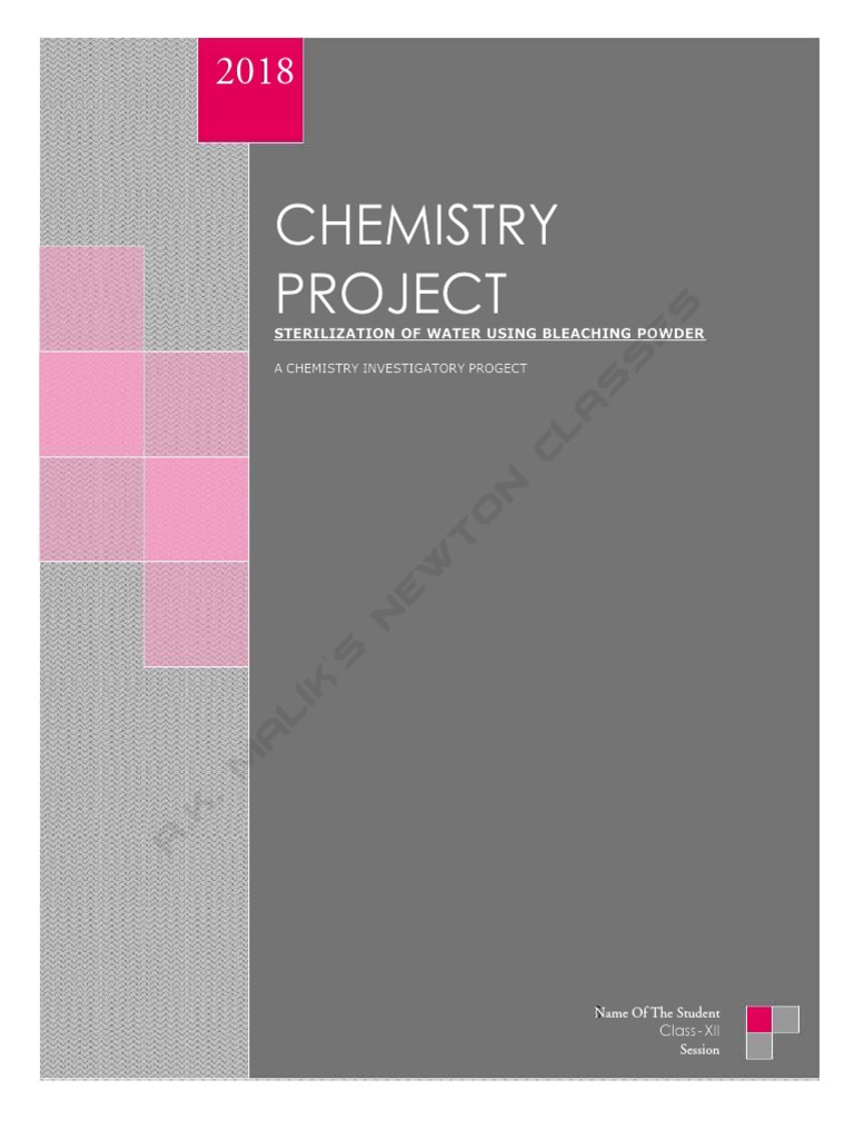 Sterilisation of Water Using Bleaching Powder PDF Water