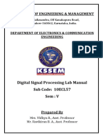 DSP Lab Manual As Per VTU PDF
