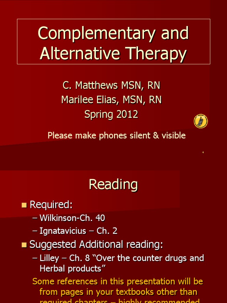 Complementary and Alternative Therapies | PDF | Alternative Medicine ...