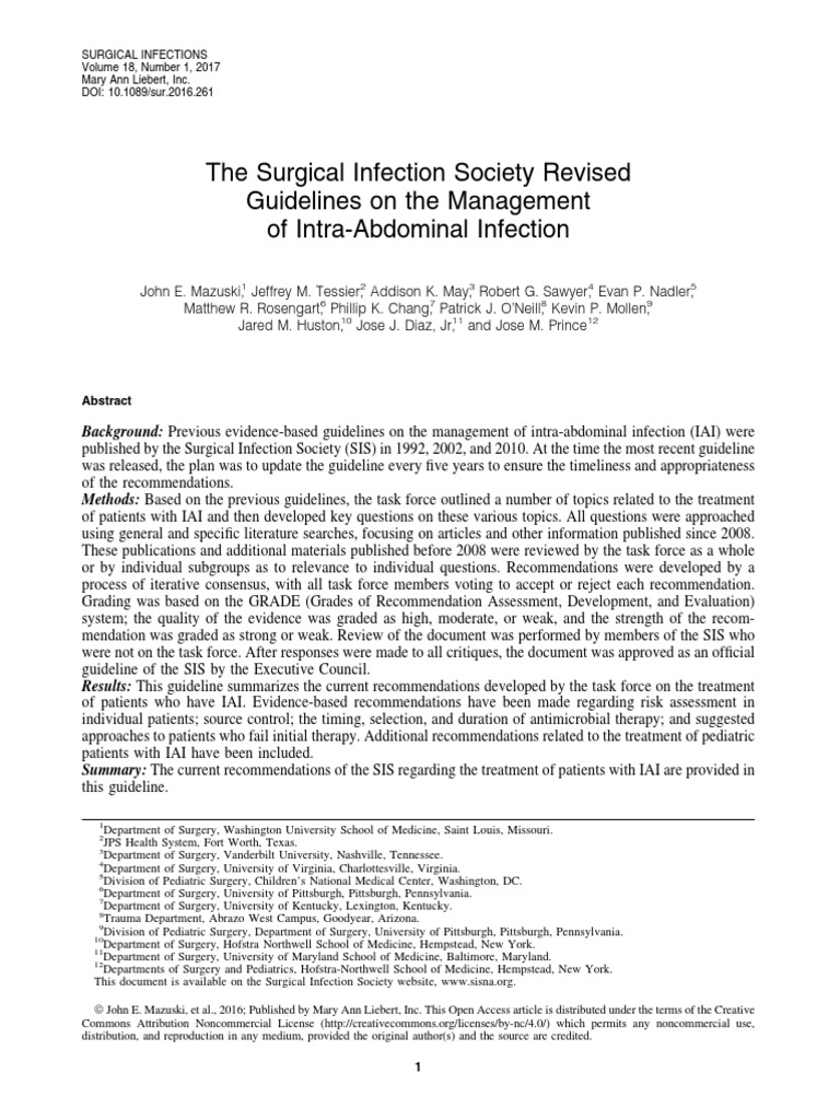 Revised IAI Management Guidelines 2023 | PDF | Methicillin Resistant ...