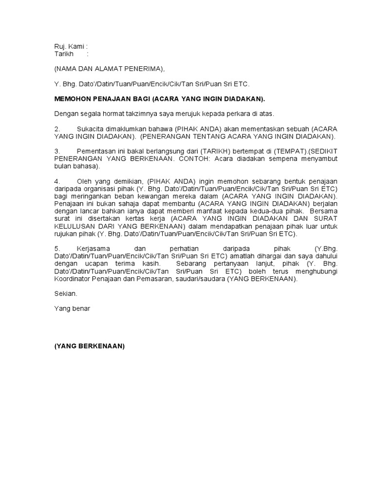 Contoh Surat Informal Untuk Meminta Sesuatu