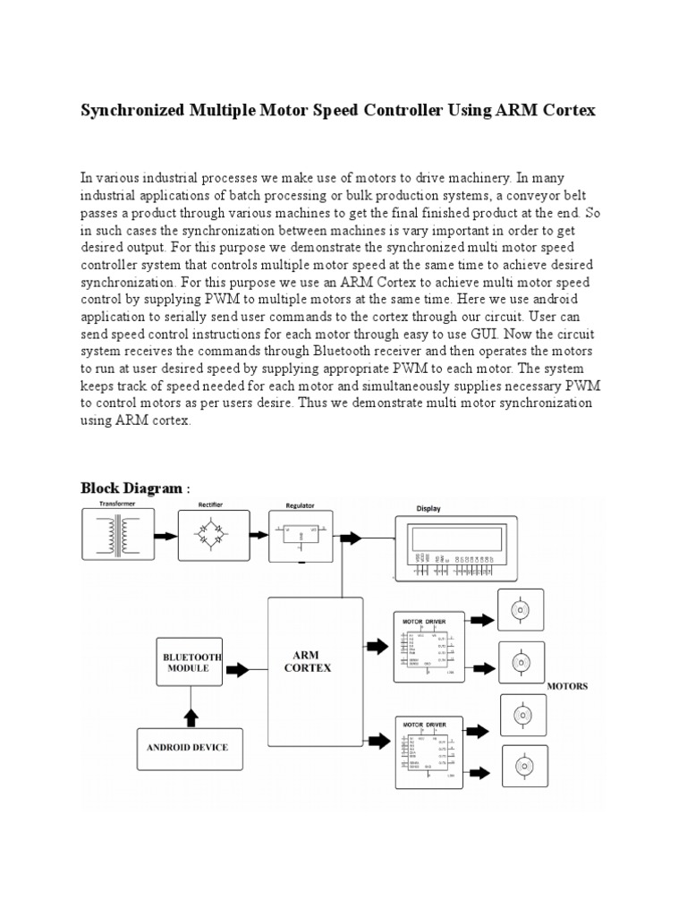 Synchronized Multiple Motor Speed Controller Using ARM Cortex PDF