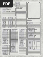 Fillable Witcher Character Sheet Pdf