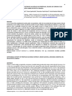 Atividade Antifúngica Do Extrato Alcoólico de Própolis, Atividade Antifúngica Do Extrato Alcoólico de Própolis