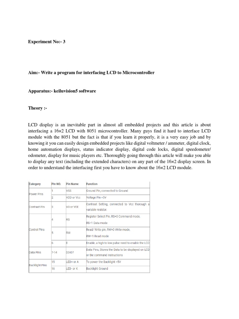 Microcontroller Pdf Liquid Crystal Display Microcontroller