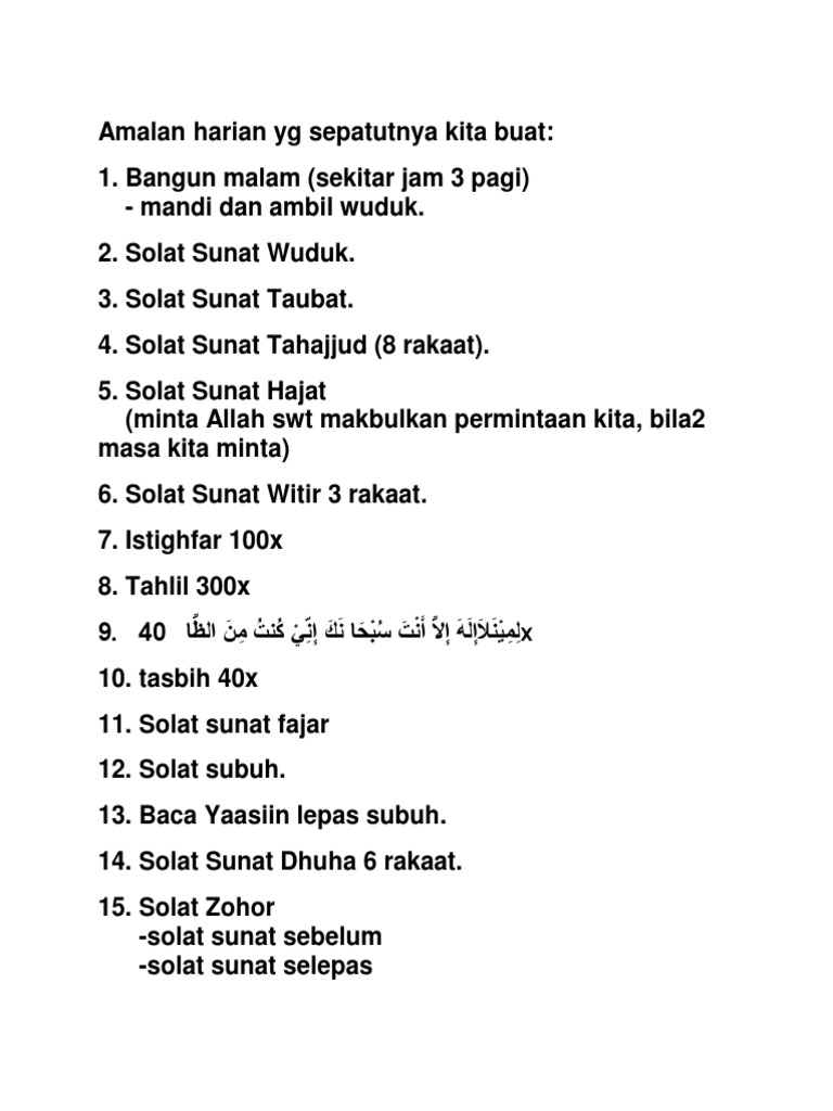 Amalan Harian Yg Sepatutnya Kita Buat Pdf