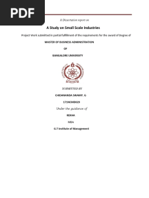 Project On Small Scale Industries