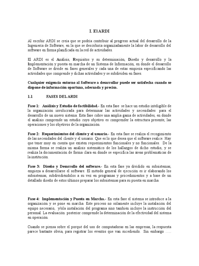 Ardi Pdf Sistema Operativo Sistema De Informacion