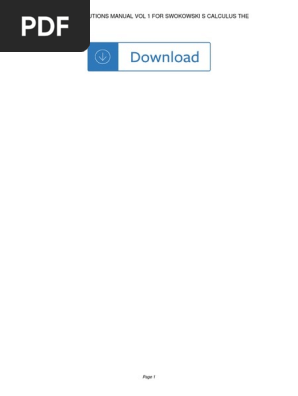 Student Solutions Manual Vol 1 For Swokowski S Calculus The Pdf