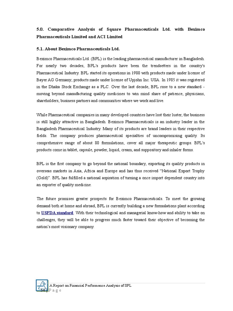 Comparative Analysis of BPL and ACI | PDF | Swot Analysis | Revenue