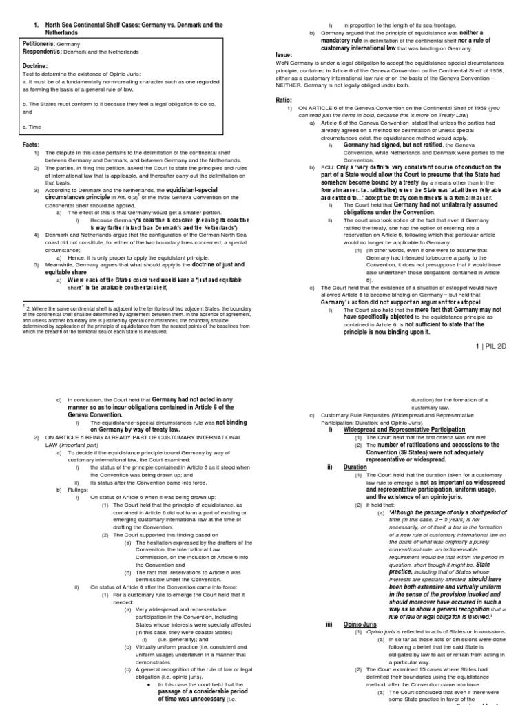 North Sea Continental Shelf Cases PDF PDF Jurisdiction Treaty