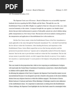 Everson v board of education ruling outlet