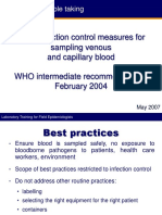 Best Infection Control Measures For Sampling Venous and Capillary Blood WHO Intermediate Recommendations February 2004
