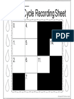Water Cycle Recording Sheet