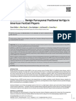 Evaluation of Benign Paroxysmal Positional Vertigo in American Football Players