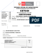 Certificado capacitación secretariado ejecutivo 150h