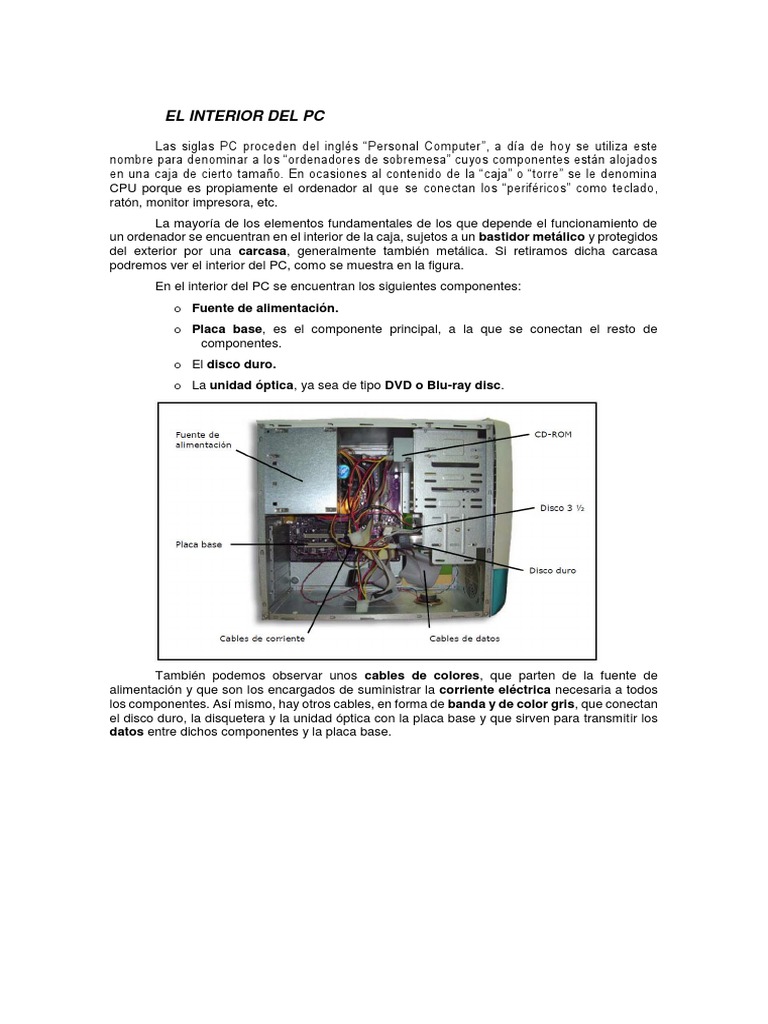 Componentes Internos de un PC | PDF | Hardware de la computadora ...
