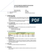 Modelo de Informe de Las Elecciones Del Municipio Escolar 2018