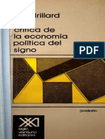 Baudrillard Jean - Crítica de La Economía Política Del Signo.