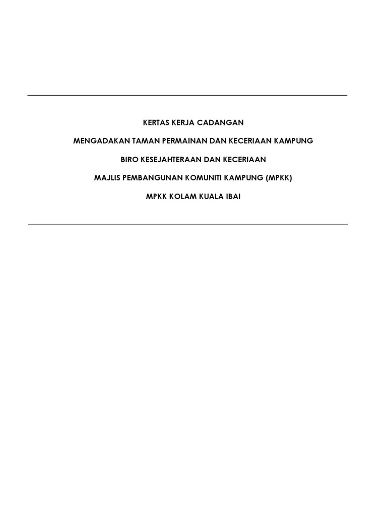 Kertas Kerja Keceriaan Mpkk Pdf