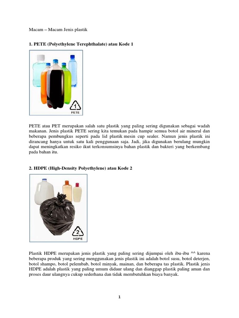 Macam Jenis Plastik Pdf