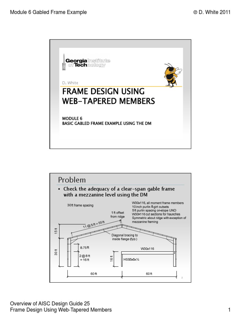 Frame Design Using Web-Tapered Members: Problem | PDF | Buckling | Column