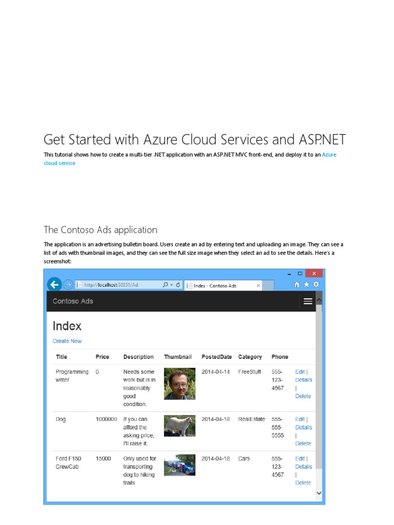 Get Started With Azure Cloud Services and PDF Microsoft Visual