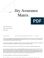 Quality Assurance Matrix V 1 4 12 Feb 09