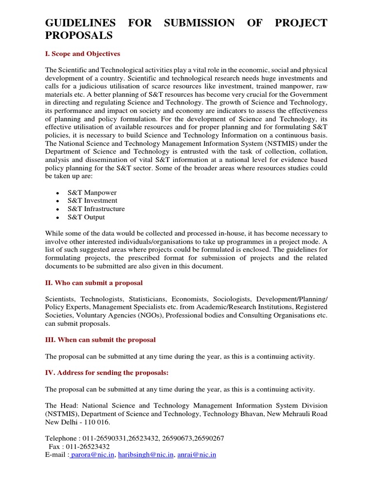 1-Guidelines For Submission of Project Proposals-22-11-2016 PDF | PDF ...