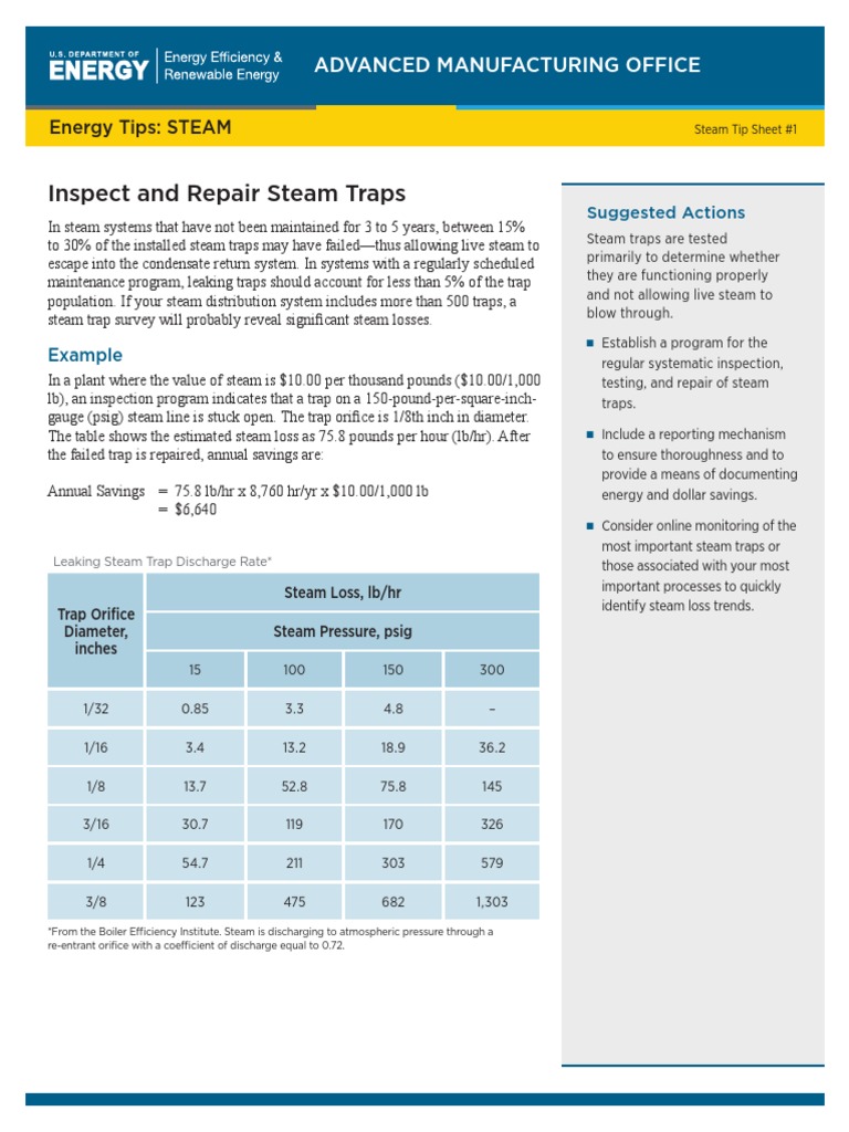 Steamtip01-Inspect and Repair Steam Traps | PDF | Steam | Nature