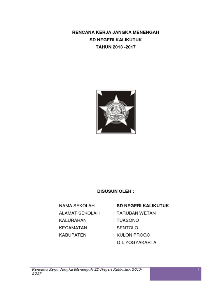 Rencana Kerja SD Kalikutuk 2013-2017 | PDF