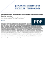 Plausible Solutions To Environmental Threats Posed by Hydraulic Fracturing in Shale Gas Extraction