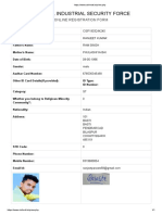 Central Industrial Security Force: Online Registration Form