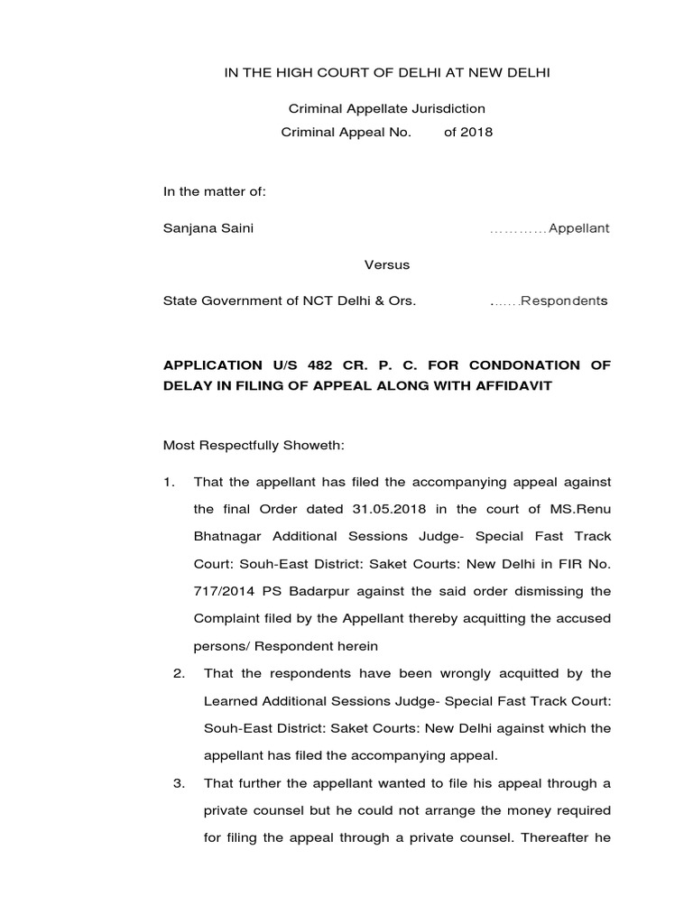 application-u-s-482-cr-p-c-for-condonation-of-delay-in-filing-of