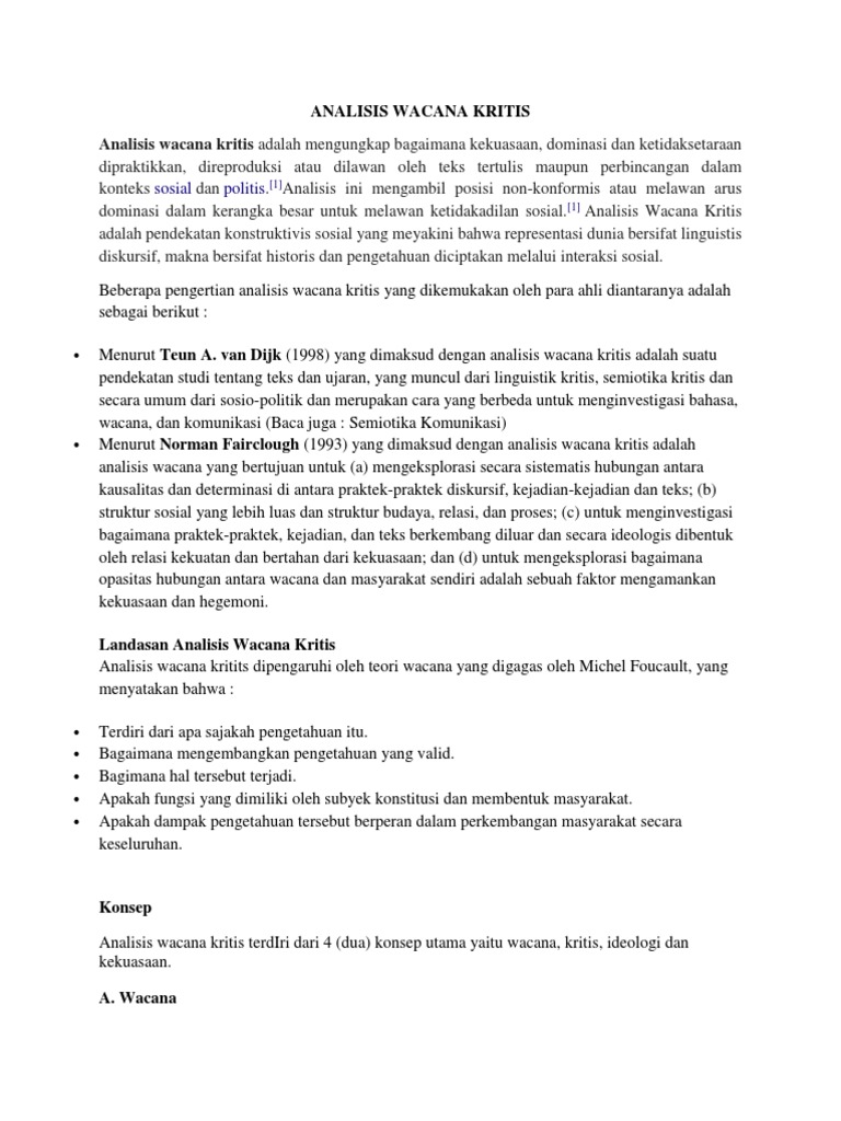 Analisis Wacana Kritis