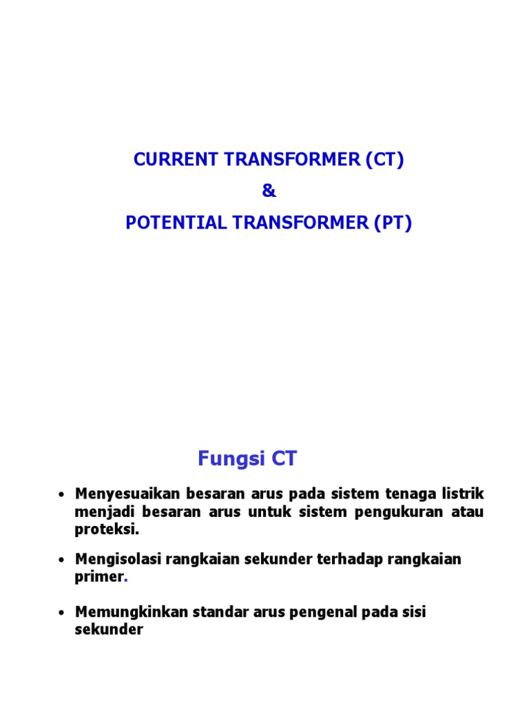 Fungsi dan Teori Transformer CT/PT | PDF