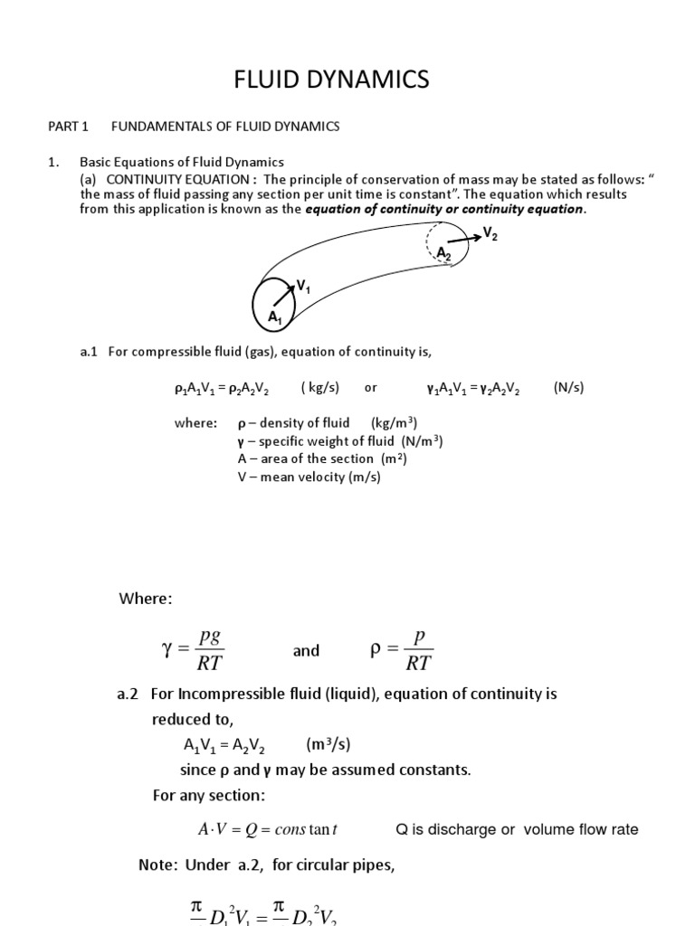 Part I Fundamentals of Fluid Dynamics PDF | PDF | Fluid Dynamics | Pressure
